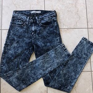 Flying Monkey Acid Wash Blue Skinny Jeans. Sz 24